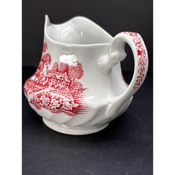 Vintage Ironstone Swinnetons THE FERRY Pink Creamer Transferware - Picture 6 of 13